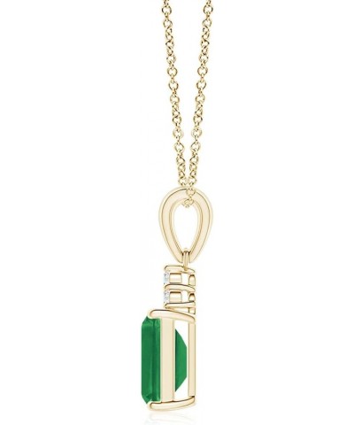 Natural Emerald Solitaire Pendant Necklace for Women, Girls in 14K Solid Gold/Platinum/Sterling Silver | May Birthstone | Jew...