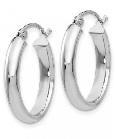 3.75mm Polished Oval Tube Hoop Earrings in Real 14k Gold White Gold - 16x22 mm $104.52 Earrings