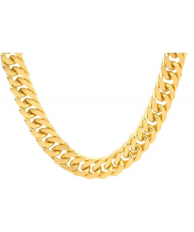 18K PVD Double Gold Plated Miami Double Weaving Cuban Link Chain Bracelets and Nekclaces 12mm-23cm Gold $15.18 Bracelets