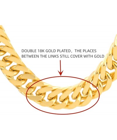 18K PVD Double Gold Plated Miami Double Weaving Cuban Link Chain Bracelets and Nekclaces 12mm-23cm Gold $15.18 Bracelets