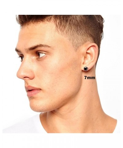 10 Pairs Stud Earrings for Men Stainless Steel Studs Earrings for Men Women Cross CZ Round Black Earrings CZ Inlaid Black $9....