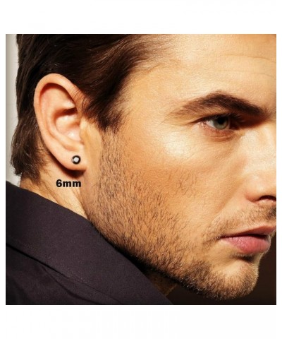 10 Pairs Stud Earrings for Men Stainless Steel Studs Earrings for Men Women Cross CZ Round Black Earrings CZ Inlaid Black $9....