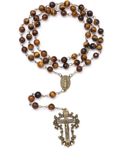 Rosary Beads Catholic for Women Gemstone Rosaries Rosary Beads Necklace with Crucifix Cross Rosarios Catolicos Catholic Gifts...