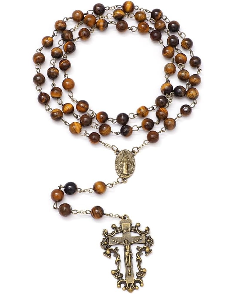 Rosary Beads Catholic for Women Gemstone Rosaries Rosary Beads Necklace with Crucifix Cross Rosarios Catolicos Catholic Gifts...