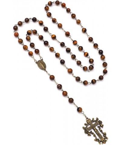 Rosary Beads Catholic for Women Gemstone Rosaries Rosary Beads Necklace with Crucifix Cross Rosarios Catolicos Catholic Gifts...