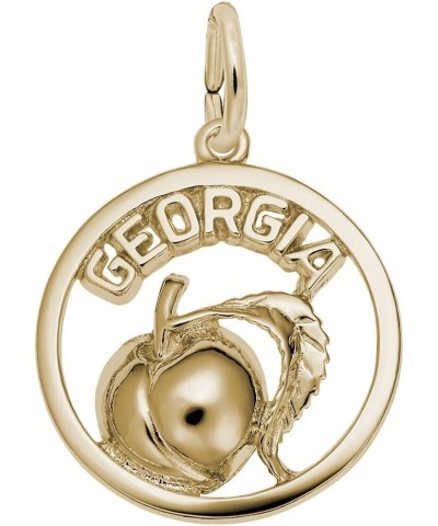 Georgia Peach Charm, Charms for Bracelets and Necklaces Yellow Gold $25.45 Bracelets