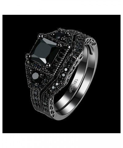 18K Gold Black Gun Plated Fashion Set Ring AAA Zirconia Women B322 18K Gold Plated Black $7.94 Rings