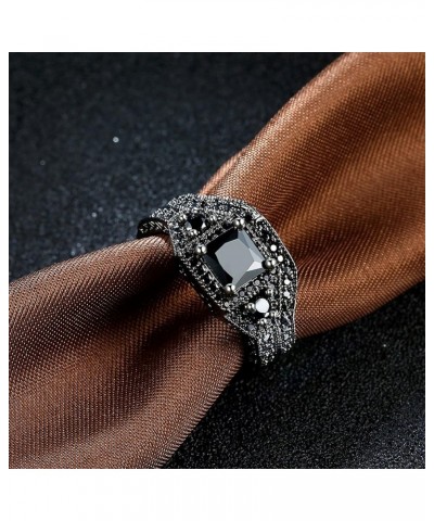 18K Gold Black Gun Plated Fashion Set Ring AAA Zirconia Women B322 18K Gold Plated Black $7.94 Rings