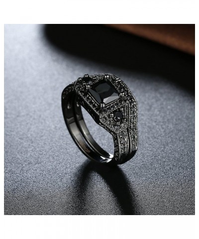 18K Gold Black Gun Plated Fashion Set Ring AAA Zirconia Women B322 18K Gold Plated Black $7.94 Rings