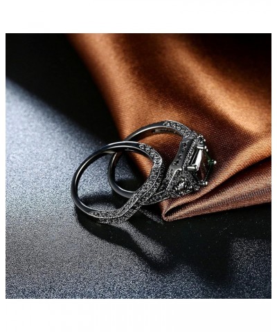 18K Gold Black Gun Plated Fashion Set Ring AAA Zirconia Women B322 18K Gold Plated Black $7.94 Rings