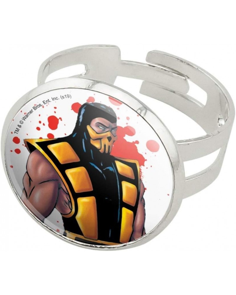 Mortal Kombat Klassic Scorpion Character Silver Plated Adjustable Novelty Ring $8.79 Rings