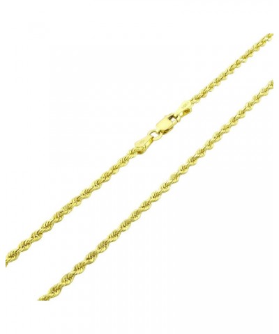 10k Yellow Gold 2mm Solid Rope Chain Diamond Cut Pendant Necklace, Mens Womens Jewelry 16" 18" 20" 22" 24" 26" 28" 30 20 $204...