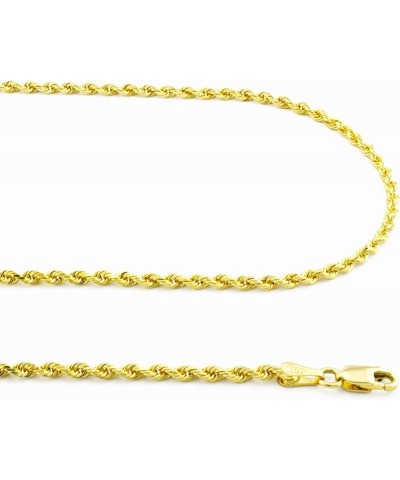 10k Yellow Gold 2mm Solid Rope Chain Diamond Cut Pendant Necklace, Mens Womens Jewelry 16" 18" 20" 22" 24" 26" 28" 30 20 $204...