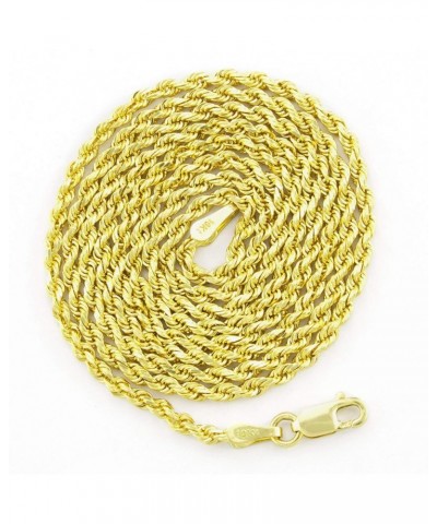 10k Yellow Gold 2mm Solid Rope Chain Diamond Cut Pendant Necklace, Mens Womens Jewelry 16" 18" 20" 22" 24" 26" 28" 30 20 $204...