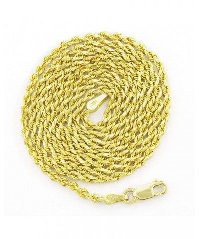 10k Yellow Gold 2mm Solid Rope Chain Diamond Cut Pendant Necklace, Mens Womens Jewelry 16" 18" 20" 22" 24" 26" 28" 30 20 $204...