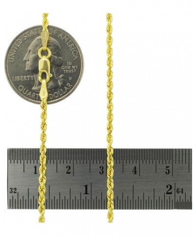 10k Yellow Gold 2mm Solid Rope Chain Diamond Cut Pendant Necklace, Mens Womens Jewelry 16" 18" 20" 22" 24" 26" 28" 30 20 $204...