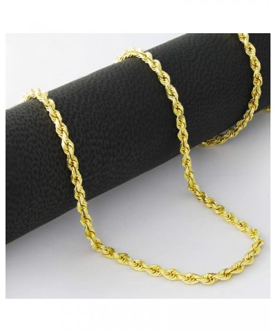 10k Yellow Gold 2mm Solid Rope Chain Diamond Cut Pendant Necklace, Mens Womens Jewelry 16" 18" 20" 22" 24" 26" 28" 30 20 $204...