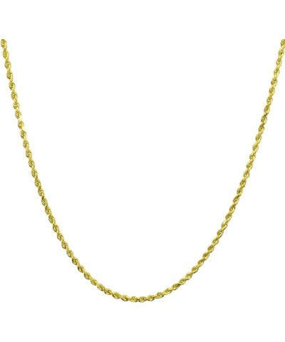 10k Yellow Gold 2mm Solid Rope Chain Diamond Cut Pendant Necklace, Mens Womens Jewelry 16" 18" 20" 22" 24" 26" 28" 30 20 $204...