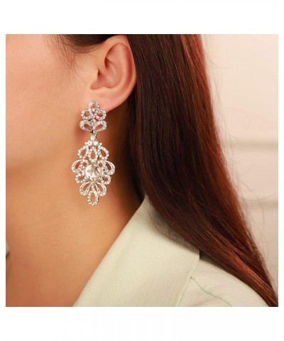 Chandelier Earrings for Women Crystal Rhinestone Drop Dangle Earrings for Wedding Bridal Style B $8.84 Earrings