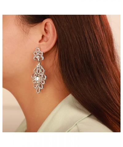 Chandelier Earrings for Women Crystal Rhinestone Drop Dangle Earrings for Wedding Bridal Style B $8.84 Earrings