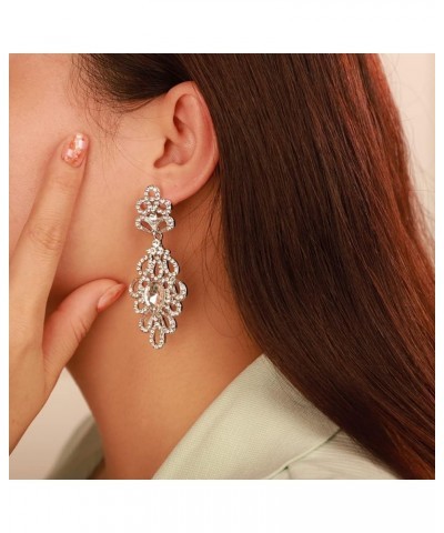 Chandelier Earrings for Women Crystal Rhinestone Drop Dangle Earrings for Wedding Bridal Style B $8.84 Earrings