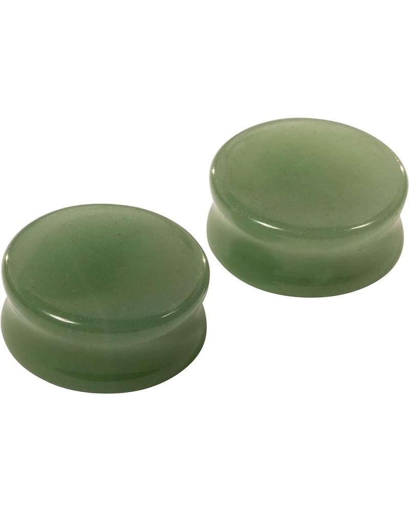 Natural Green Aventurine Stone Flat Front Double Flared Plugs, Sold as a Pair 10mm (00GA) $10.61 Body Jewelry