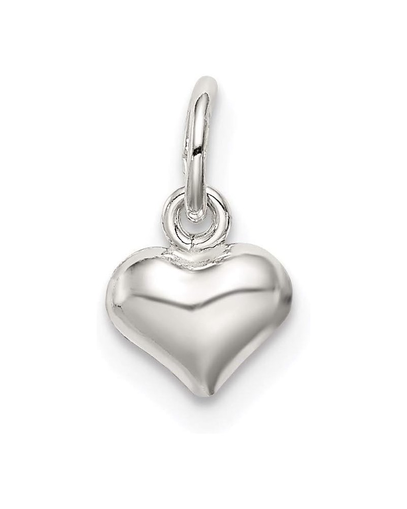 Sterling Silver Polished Puff Heart Charm style QC8465 $9.79 Bracelets