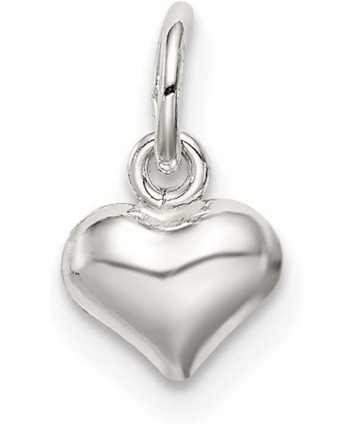 Sterling Silver Polished Puff Heart Charm style QC8465 $9.79 Bracelets