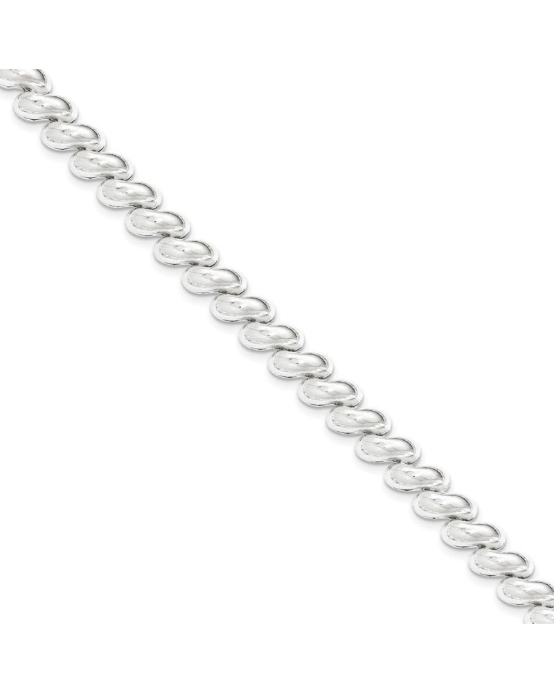 Sterling Silver Polished 10mm San Marco Link Bold Look Bracelet with Lobster Clasp Length 7.5 Inch $48.16 Bracelets