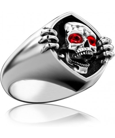 Unisex S925 Sterling Silver Retro Skull Ring Jewelry Gift for Women Men Ring_C $9.53 Rings