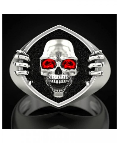 Unisex S925 Sterling Silver Retro Skull Ring Jewelry Gift for Women Men Ring_C $9.53 Rings