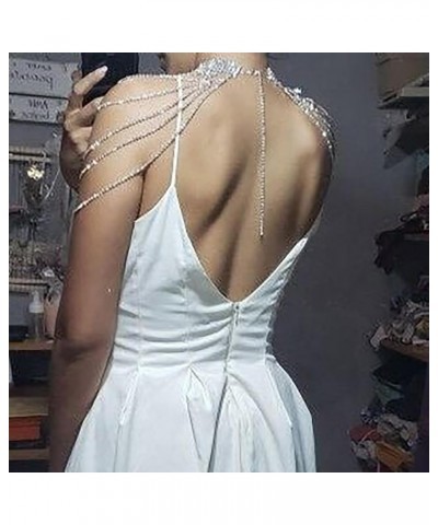 Bridal Rhinestone Shoulder Necklace Body Collar Jewelry Luxury Tassel Crystal Shoulder Harness Chain Wedding for Women fashio...