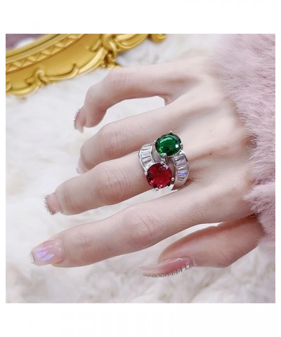 Dainty Crystal Wrap Statement Ring for Women Girls Princess Cut Round CZ Expandable Stacking Open Finger Rings Eternity Promi...