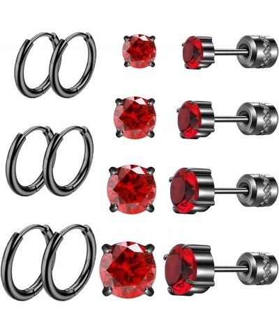 7 Pairs Titanium Screw Back Stud Earrings for Women Men, Surgical Stainless Steel Huggie Hoop 5A Cubic Zirconia Earrings Set ...