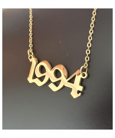 Birthday Year Necklace,Women 18K Gold Plated Stainless Steel Birth Year Number Pendant Necklace Memorable Anniversary Jewelry...