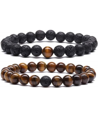 Couples Matching Bracelet Set Lava Rock Beads Bracelets Couples Distance Bracelets for Women Stone Jewelry style 9 $5.63 Brac...