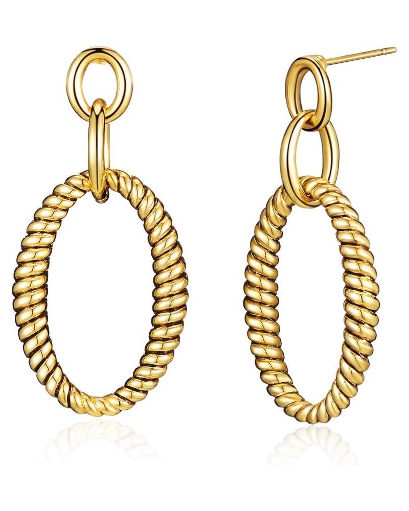 Drop Earrings for Women Designer Brand Unique 2 Tone Gold & Silver Dangle Earring Jewelry Gift two tone 1 $11.20 Earrings