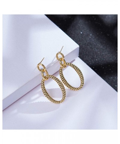 Drop Earrings for Women Designer Brand Unique 2 Tone Gold & Silver Dangle Earring Jewelry Gift two tone 1 $11.20 Earrings