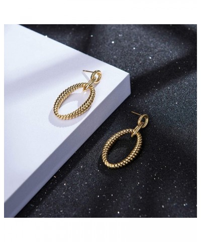 Drop Earrings for Women Designer Brand Unique 2 Tone Gold & Silver Dangle Earring Jewelry Gift two tone 1 $11.20 Earrings