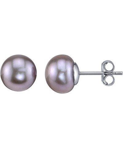 Genuine Pink Freshwater Cultured Pearl Stud Button Earrings for Women 8.0mm $14.40 Earrings