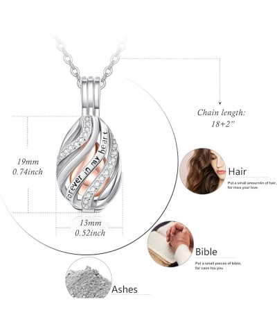 Cremation Urn Necklace for Ashes S925 Sterling Silver Keepsake Memorial Jewelry for Women Girls with Filling Kit Waterproof X...