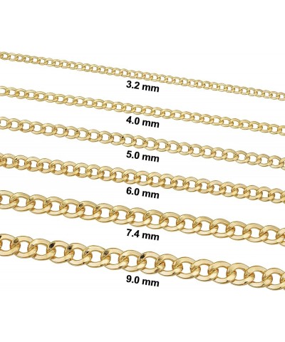 Solid 14k Yellow Gold Filled Miami Cuban Curb Chain Necklace for Men and Women (3.2 mm, 4 mm, 5 mm, 6 mm, 7.4 mm or 9 mm) 22 ...