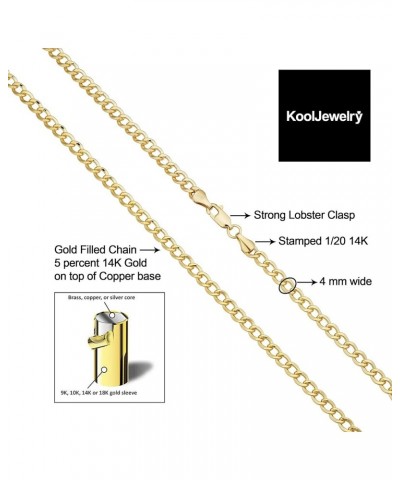 Solid 14k Yellow Gold Filled Miami Cuban Curb Chain Necklace for Men and Women (3.2 mm, 4 mm, 5 mm, 6 mm, 7.4 mm or 9 mm) 22 ...