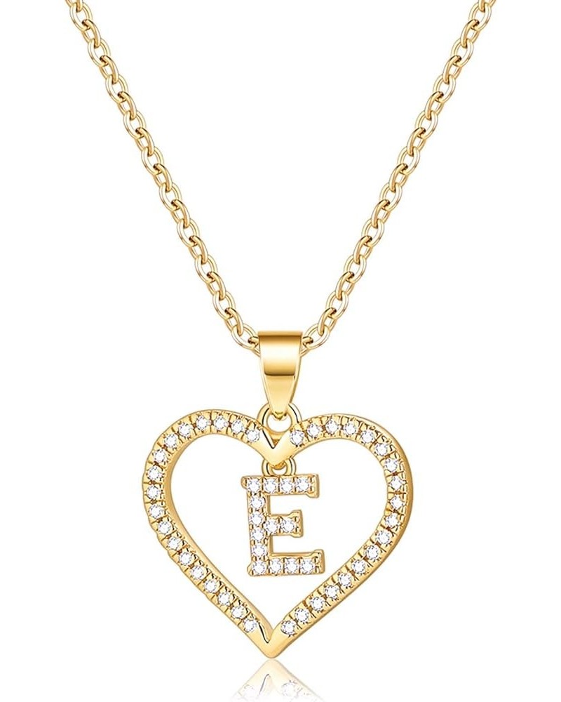 Initials Letter Necklace for Women Girls, 14k Gold Filled initial Letter Plated Charm Necklaces CZ Pendant Love Heart Alphabe...