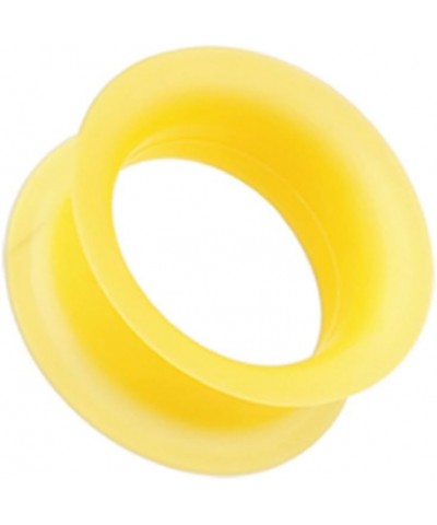 Ultra Thin Flexible Silicone Ear Skin Double Flared Ear Gauge Tunnel Plug (Sold by Pair) 0 GA, Yellow $8.69 Body Jewelry