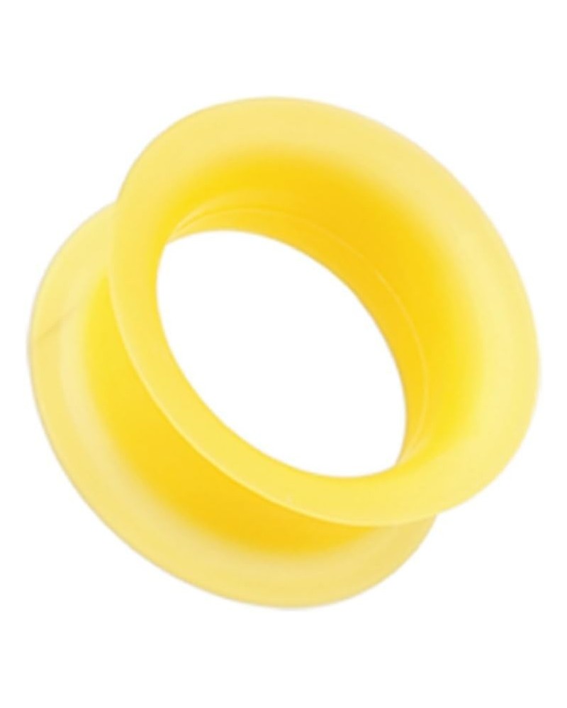 Ultra Thin Flexible Silicone Ear Skin Double Flared Ear Gauge Tunnel Plug (Sold by Pair) 0 GA, Yellow $8.69 Body Jewelry