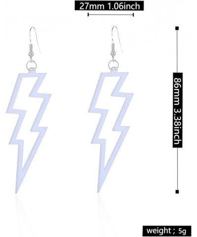 80s Neon Earrings Halloween Lightning Bolt Earrings Retro Acrylic Drop Dangle for Women Girls 80's Party Holiday Halloween Wh...