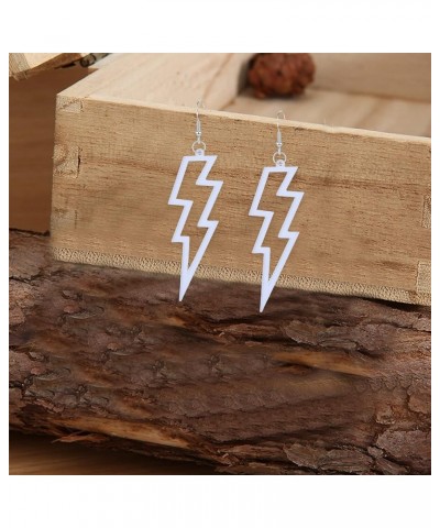 80s Neon Earrings Halloween Lightning Bolt Earrings Retro Acrylic Drop Dangle for Women Girls 80's Party Holiday Halloween Wh...