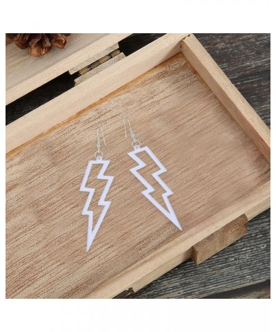 80s Neon Earrings Halloween Lightning Bolt Earrings Retro Acrylic Drop Dangle for Women Girls 80's Party Holiday Halloween Wh...