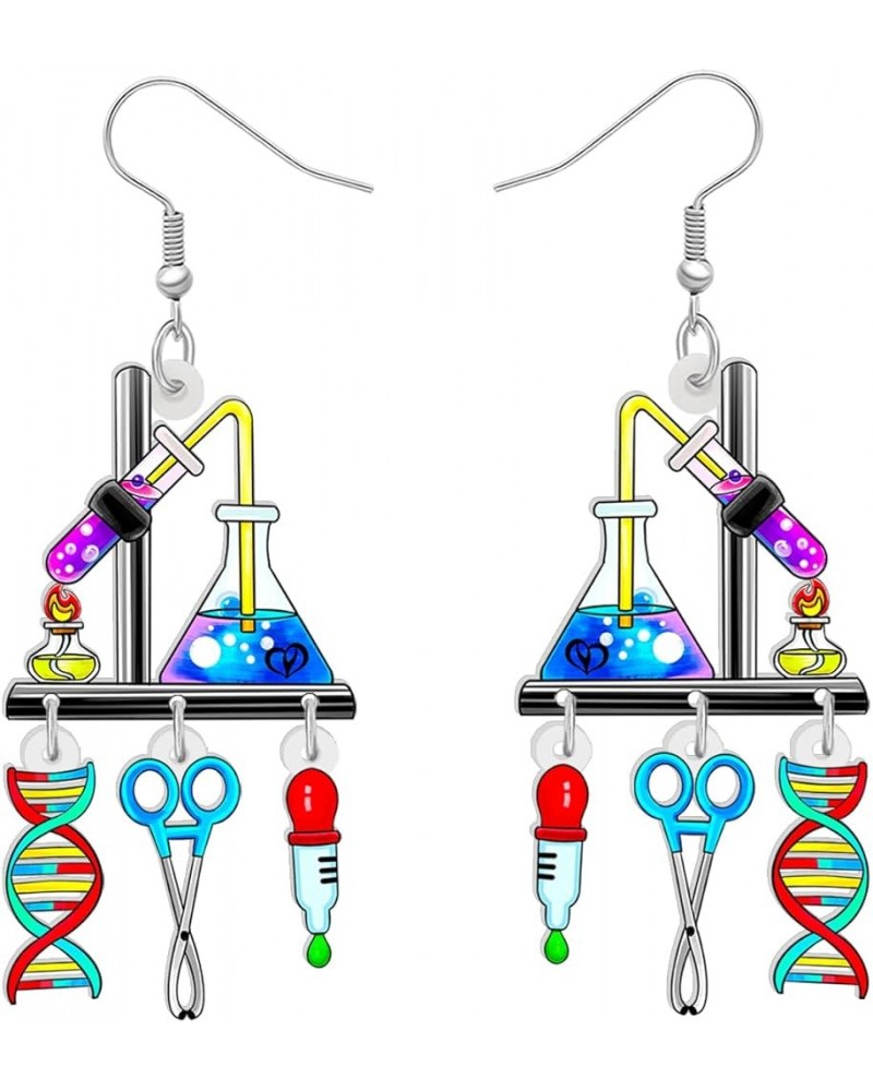 Dangle Novelty Funny Teacher Class Scientific Laboratory Equipment Earrings Acrylic Back to School Jewelry For Women Girl Kid...